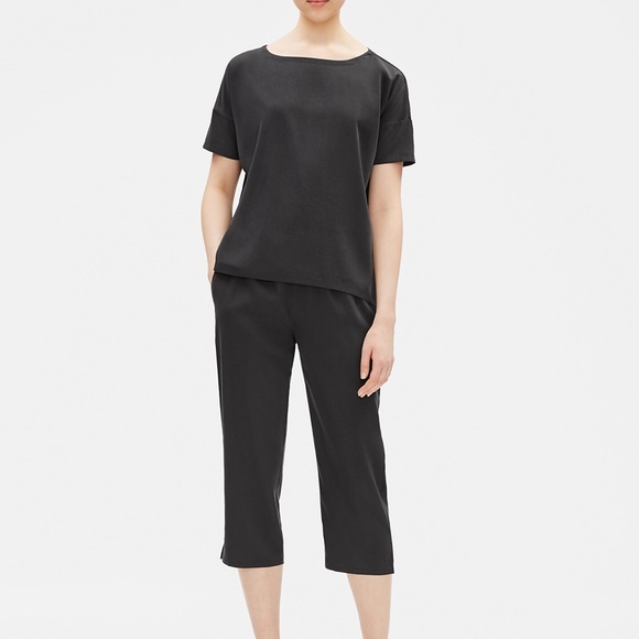 Eileen Fisher Pants - EILEEN FISHER Tencel Elastic Waist Black Pants